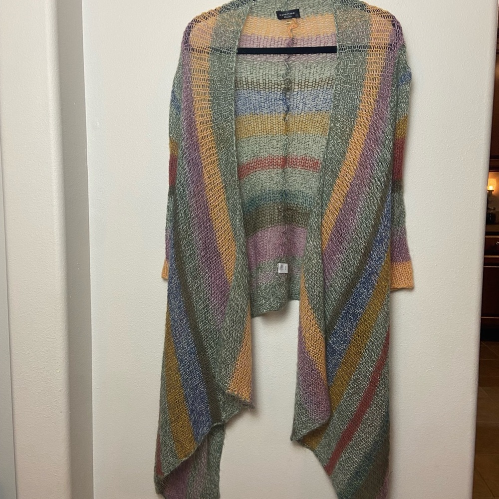 Spense Striped Open Front Cardigan